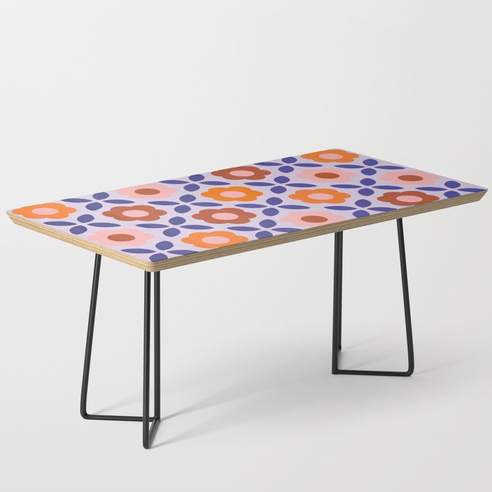 Retro Flower Pattern - orange periwinkle Coffee Table Gallery Image 1