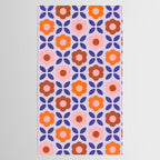 Retro Flower Pattern - orange periwinkle Tablecloth Gallery Image 2