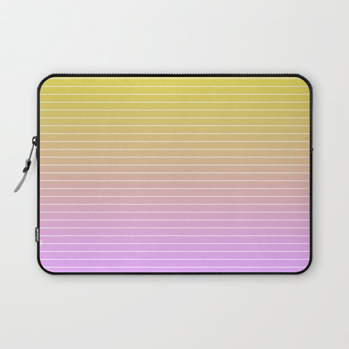 Ombre Arch IV Pink Yellow Sunrise Gradient Modern Geometric Lines Laptop Sleeve Gallery Image 1