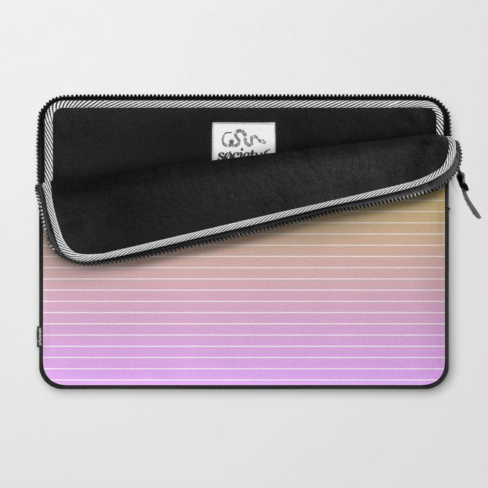 Ombre Arch IV Pink Yellow Sunrise Gradient Modern Geometric Lines Laptop Sleeve Gallery Image 2