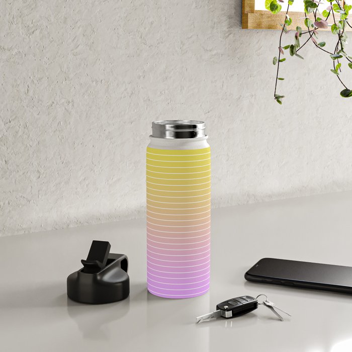 Ombre Arch IV Pink Yellow Sunrise Gradient Modern Geometric Lines Water Bottle Gallery Image 4
