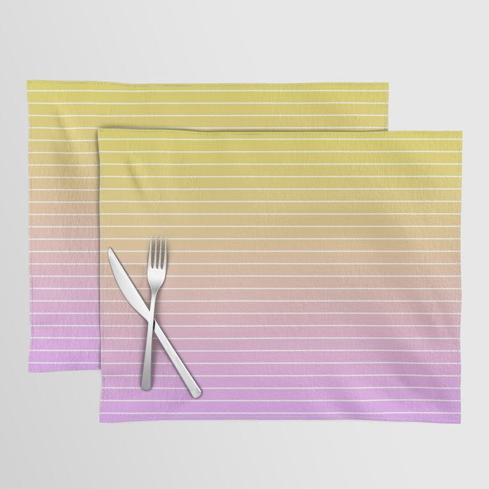 Ombre Arch IV Pink Yellow Sunrise Gradient Modern Geometric Lines Placemat Gallery Image 1