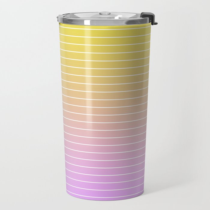 Ombre Arch IV Pink Yellow Sunrise Gradient Modern Geometric Lines Travel Mug Gallery Image 2