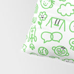 Green eco friendly children doodle pattern Pillow Sham Gallery Image 4