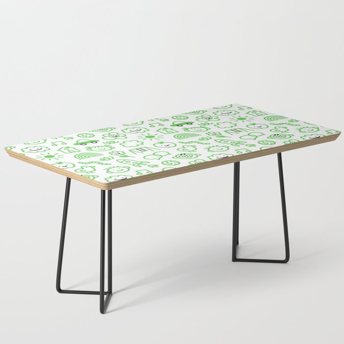 Green eco friendly children doodle pattern Coffee Table Gallery Image 1