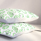 Green eco friendly children doodle pattern Pillow Sham Gallery Image 3
