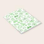 Green eco friendly children doodle pattern Notebook Gallery Image 3