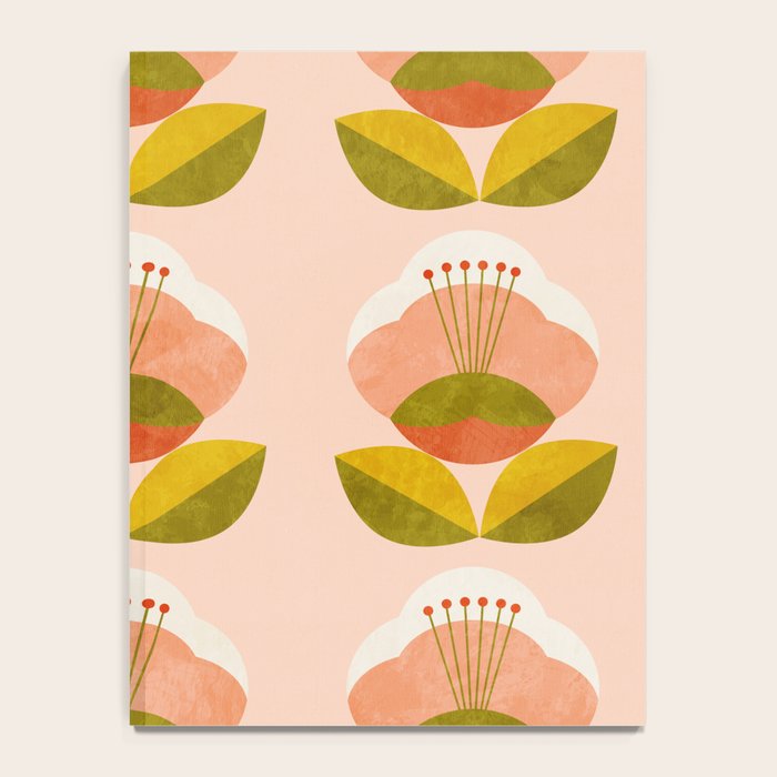 retro midcentury flower pink Notebook Gallery Image 4
