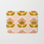 retro midcentury flower pink Bath Mat Gallery Image 1