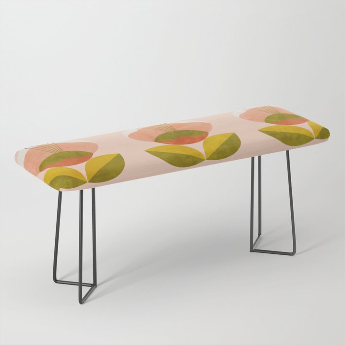 retro midcentury flower pink Bench Gallery Image 1