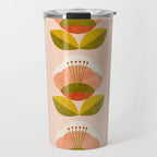 retro midcentury flower pink Travel Mug Gallery Image 1