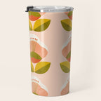 retro midcentury flower pink Travel Mug Gallery Image 3