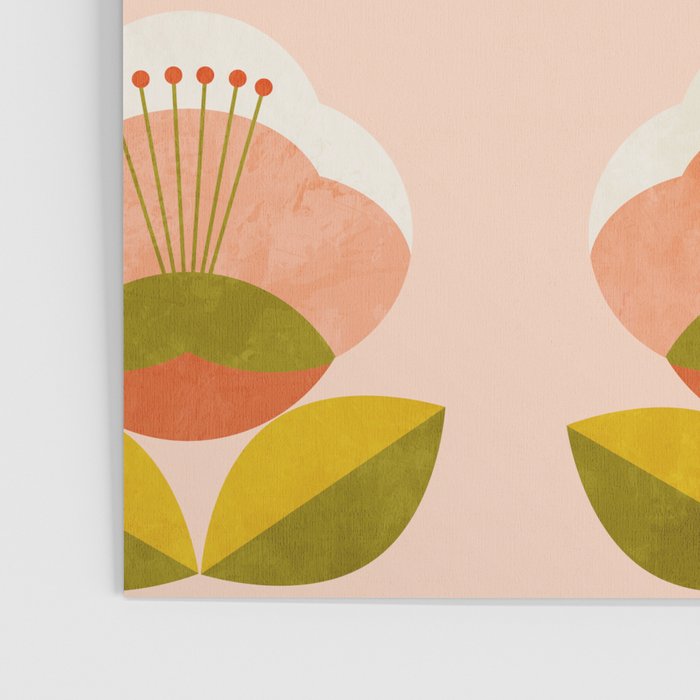 retro midcentury flower pink Poster Gallery Image 3