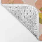 retro midcentury flower pink Bath Mat Gallery Image 2