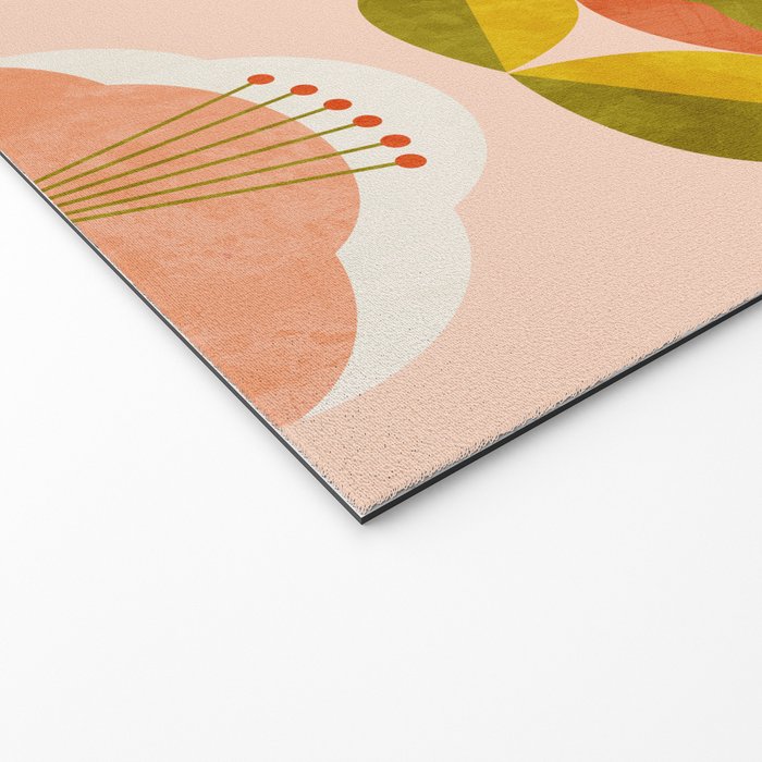 retro midcentury flower pink Welcome Mat Gallery Image 2