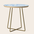 Retro Liquid Swirl Abstract Pattern in Powder Blue Side Table Gallery Image 1