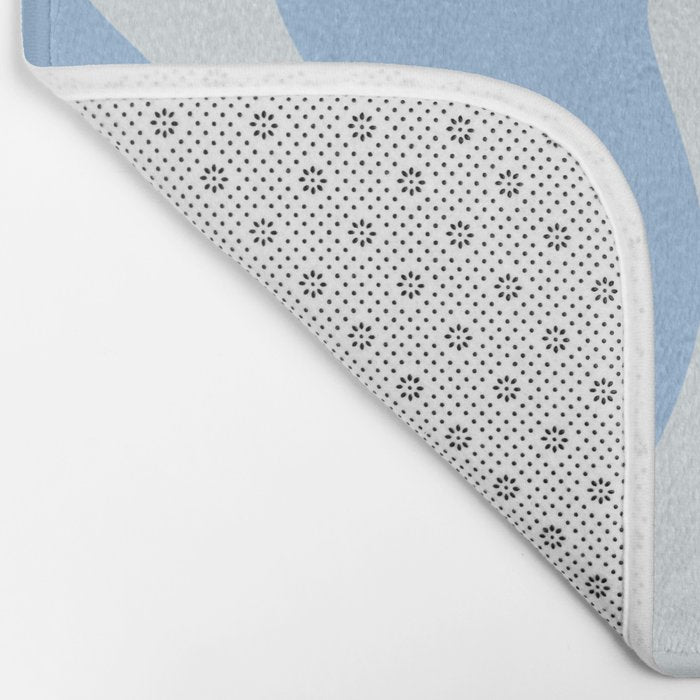 Retro Liquid Swirl Abstract Pattern in Powder Blue Bath Mat Gallery Image 2