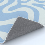 Retro Liquid Swirl Abstract Pattern in Powder Blue Rug Gallery Image 4