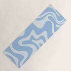 Retro Liquid Swirl Abstract Pattern in Powder Blue Yoga Mat Gallery Image 1