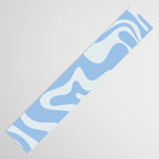 Retro Liquid Swirl Abstract Pattern in Powder Blue Table Runner Gallery Image 3