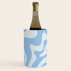 Retro Liquid Swirl Abstract Pattern in Powder Blue Wine Chiller Gallery Image 1
