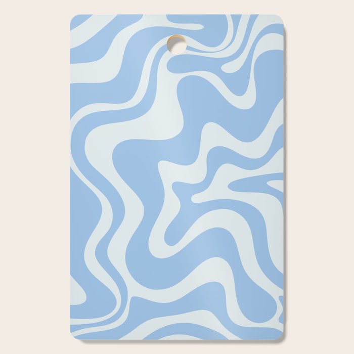Retro Liquid Swirl Abstract Pattern in Powder Blue Cutting Board Gallery Image 1