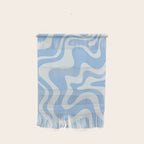 Retro Liquid Swirl Abstract Pattern in Powder Blue Wall Hanging Gallery Image 1