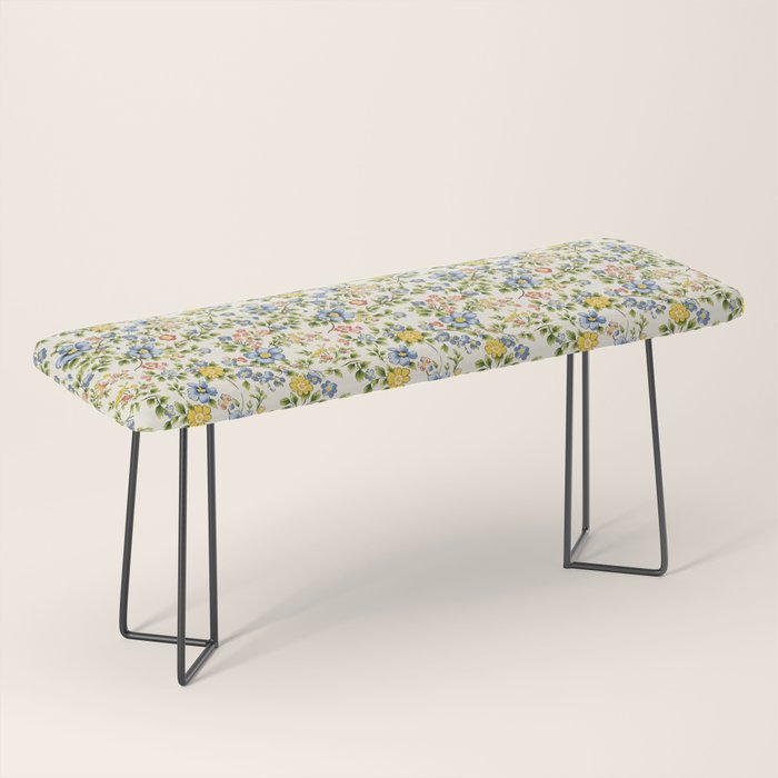 Cute Summer Floral Hand Painted Bench Gallery Image 1