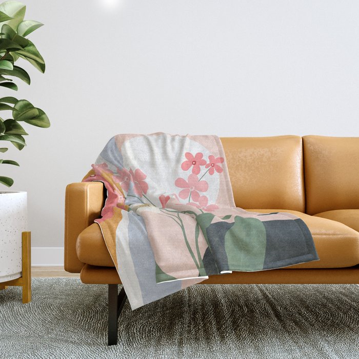 Colorful Flower Design 1 Throw Blanket Gallery Image 1