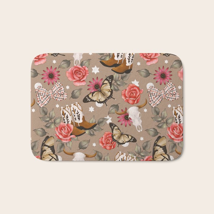 Cowboy Spirit Blooms Bath Mat Gallery Image 1