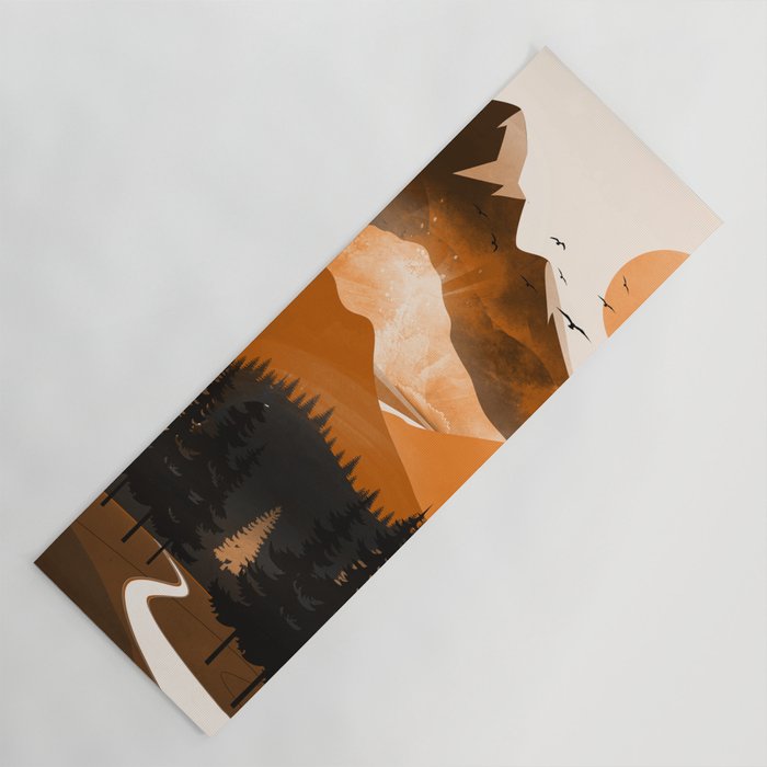 Sunshine over the peaceful mountainside Yoga Mat Gallery Image 1