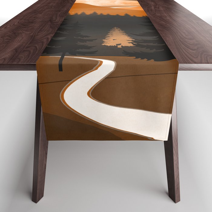 Sunshine over the peaceful mountainside Table Runner Gallery Image 1