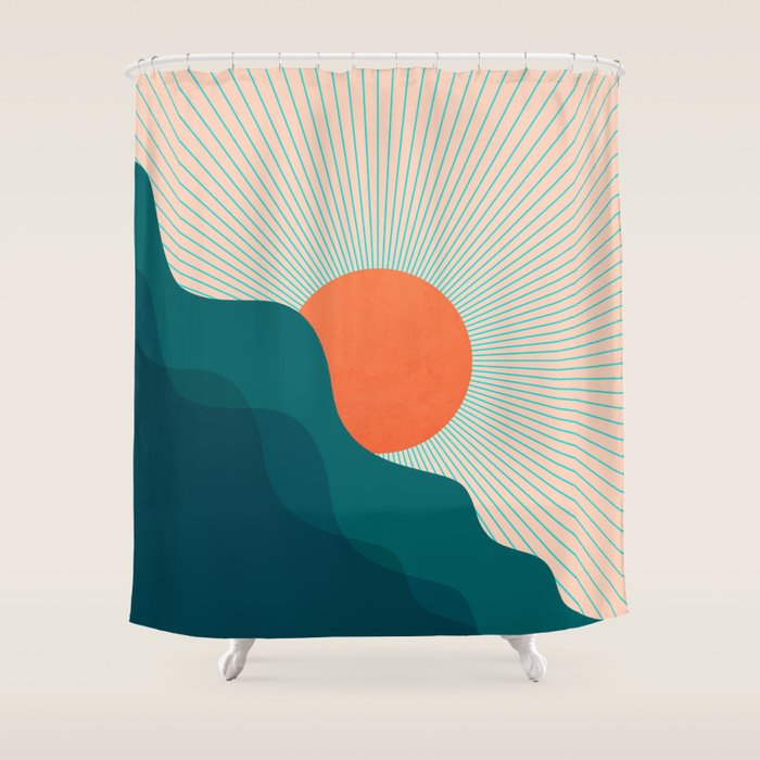Abstraction_NEW_SUNLIGHT_MOUNTAINS_SHINE_POP_ART_M1209A Shower Curtain Gallery Image 1