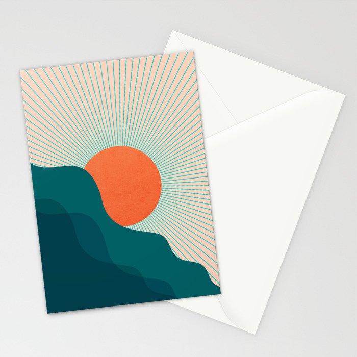 Abstraction_NEW_SUNLIGHT_MOUNTAINS_SHINE_POP_ART_M1209A Stationery Card Gallery Image 2