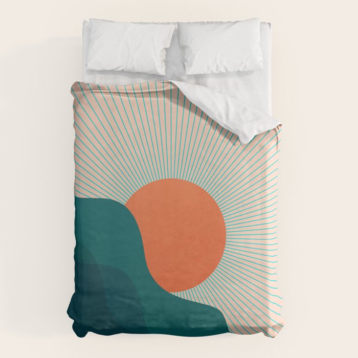 Abstraction_NEW_SUNLIGHT_MOUNTAINS_SHINE_POP_ART_M1209A Duvet Cover Gallery Image 1