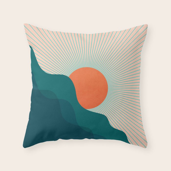 Abstraction_NEW_SUNLIGHT_MOUNTAINS_SHINE_POP_ART_M1209A Throw Pillow Gallery Image 6