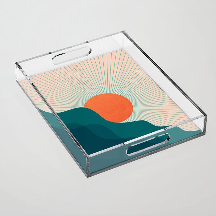Abstraction_NEW_SUNLIGHT_MOUNTAINS_SHINE_POP_ART_M1209A Acrylic Tray Gallery Image 1