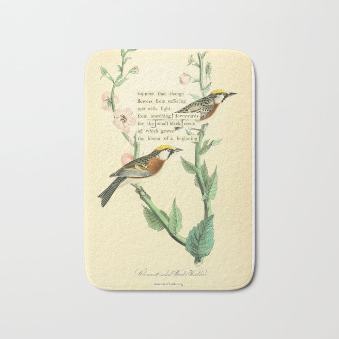 Bird Divinations: Chestnut-Sided Wood Warbler (about: almanacofbirds.org) Bath Mat Gallery Image 1
