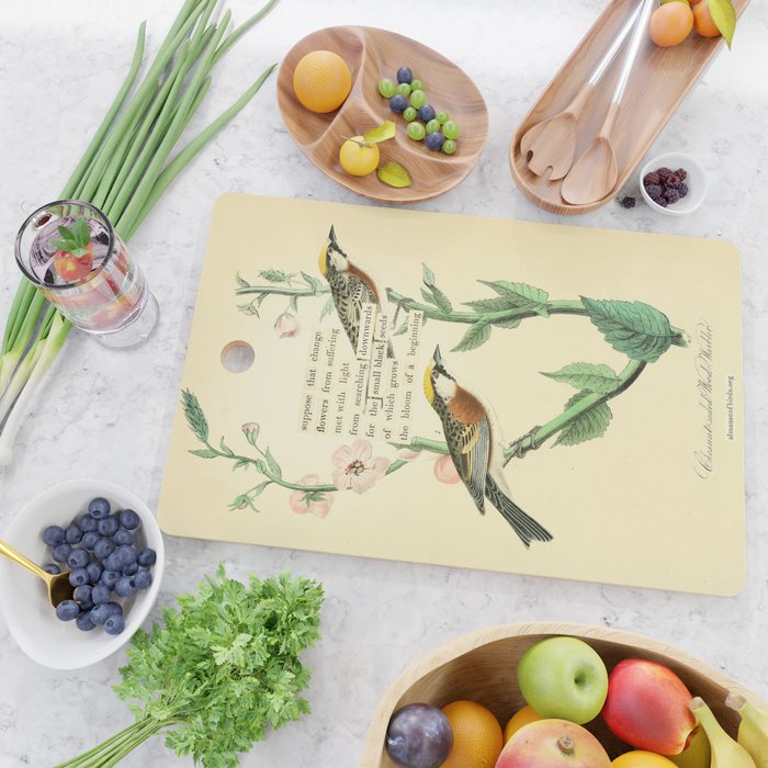 Bird Divinations: Chestnut-Sided Wood Warbler (about: almanacofbirds.org) Cutting Board Gallery Image 2