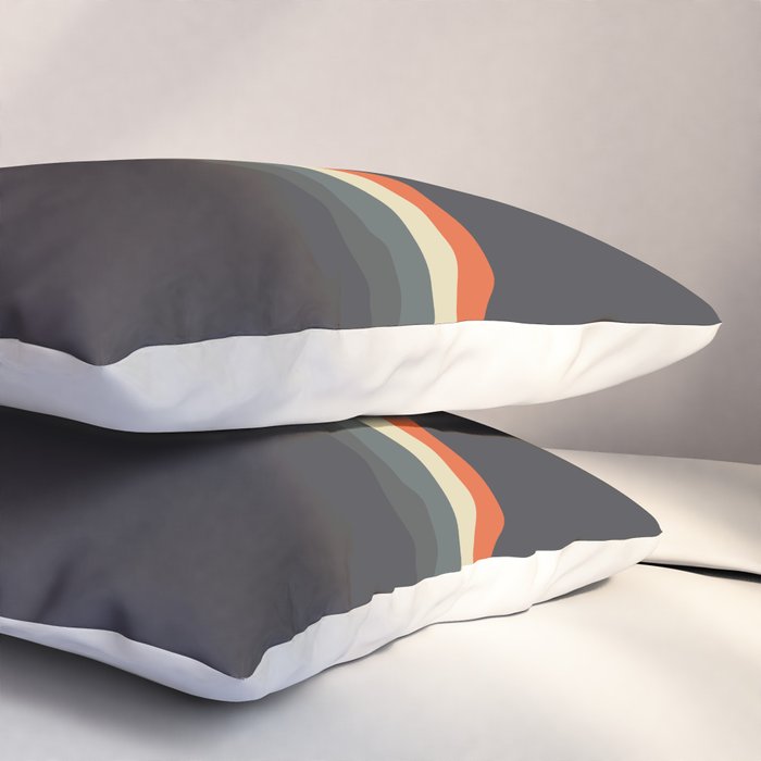 Fujitaka - Classic Dark Retro Stripes Pillow Sham Gallery Image 3