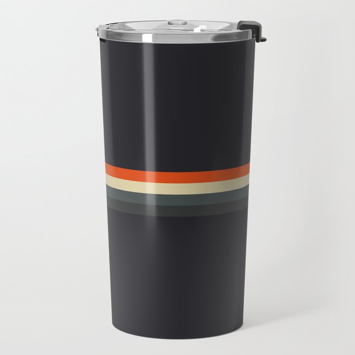 Fujitaka - Classic Dark Retro Stripes Travel Mug Gallery Image 2
