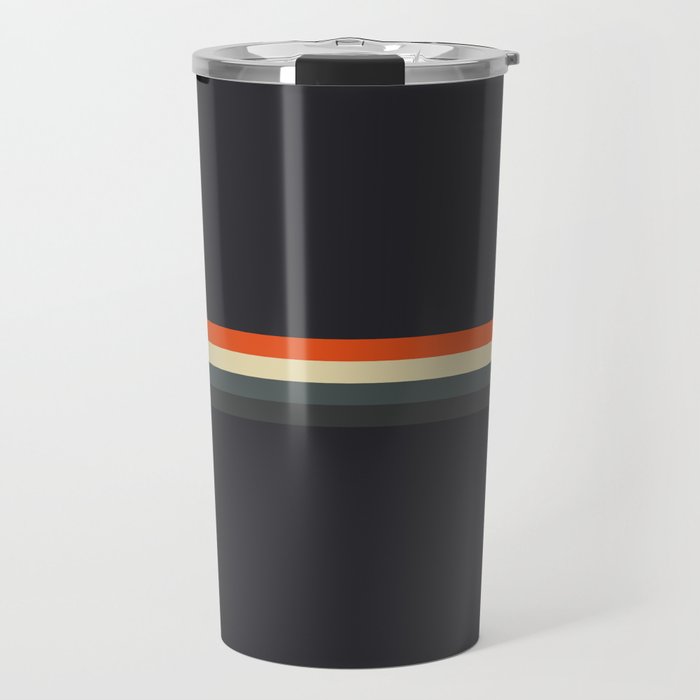 Fujitaka - Classic Dark Retro Stripes Travel Mug Gallery Image 1