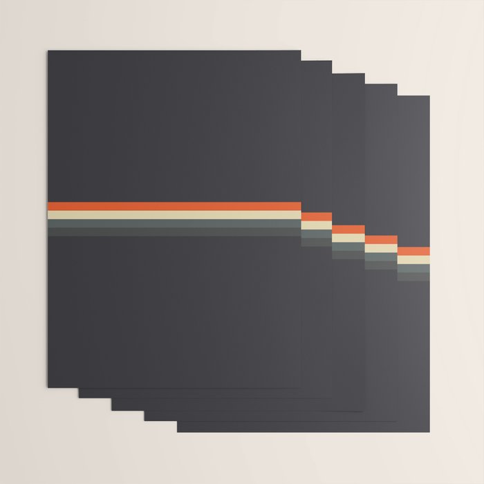 Fujitaka - Classic Dark Retro Stripes Wrapping Paper Gallery Image 3