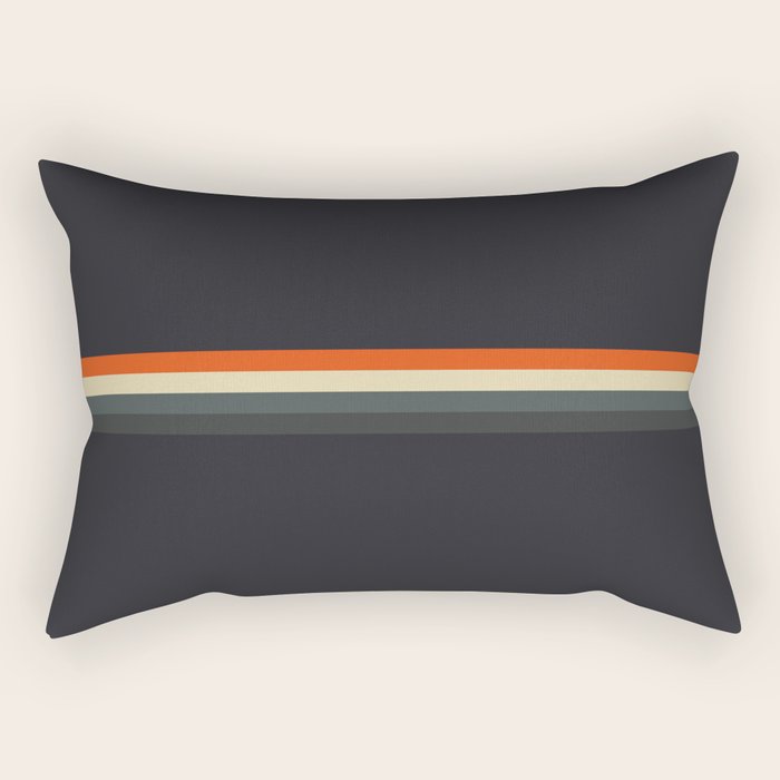 Fujitaka - Classic Dark Retro Stripes Rectangular Pillow Gallery Image 2