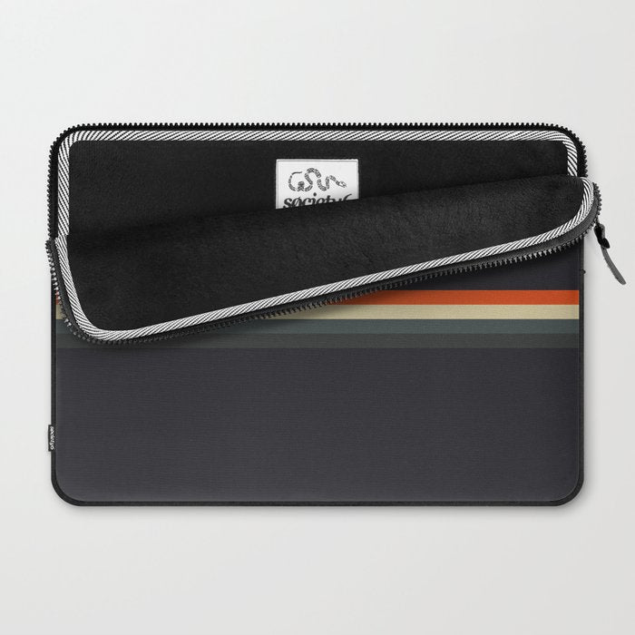 Fujitaka - Classic Dark Retro Stripes Laptop Sleeve Gallery Image 2