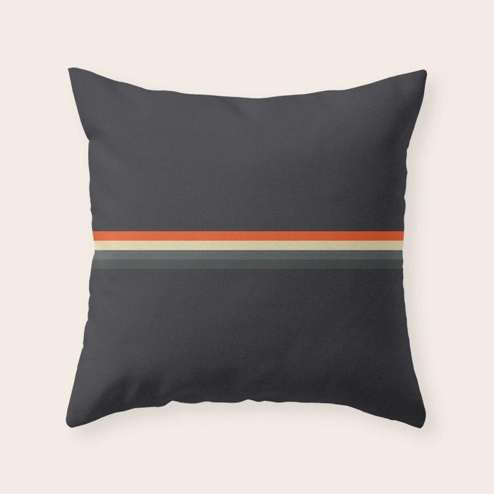 Fujitaka - Classic Dark Retro Stripes Throw Pillow Gallery Image 6