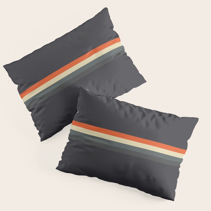 Fujitaka - Classic Dark Retro Stripes Pillow Sham Gallery Image 3