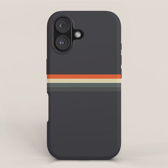Fujitaka - Classic Dark Retro Stripes iPhone Case Gallery Image 1