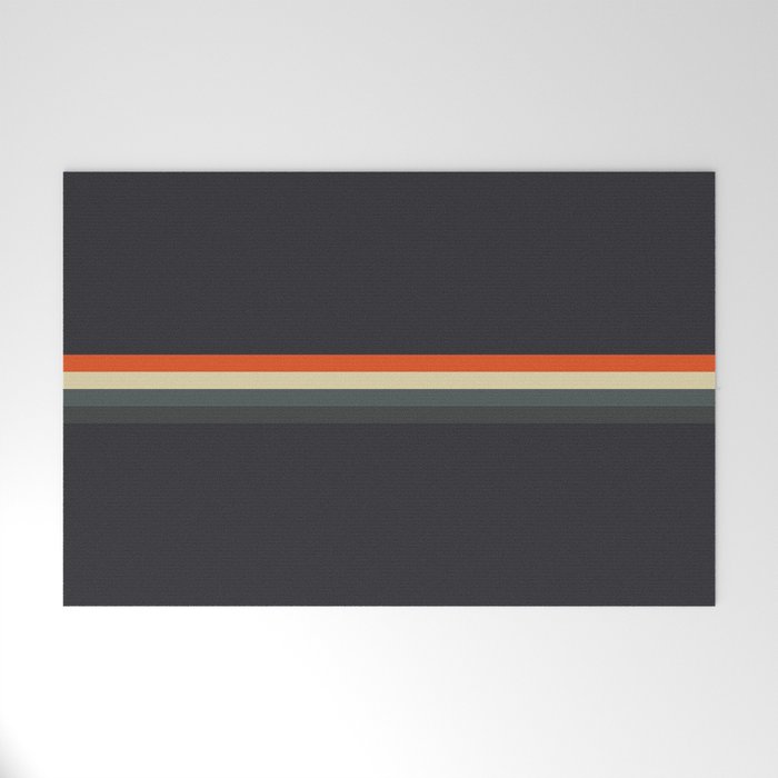 Fujitaka - Classic Dark Retro Stripes Welcome Mat Gallery Image 1