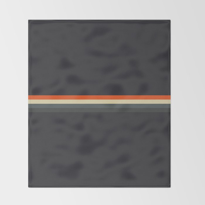 Fujitaka - Classic Dark Retro Stripes Throw Blanket Gallery Image 2